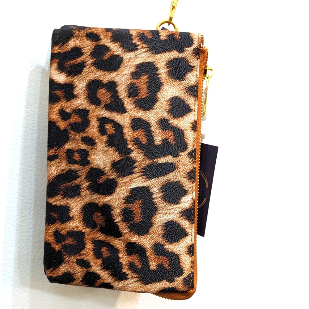 Tan Brown Black Clutch Crossbody Purse